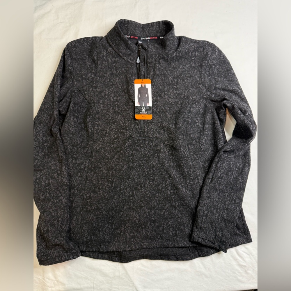 NWT Spyder Active Women's Fleece Half Zip Printed Pullover Size XXL A030725